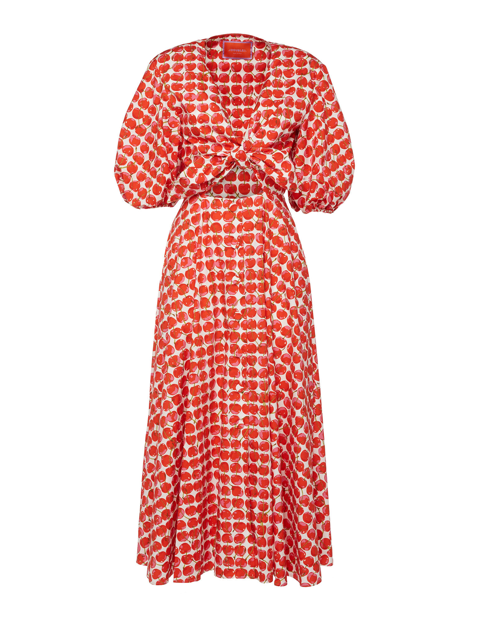 La DoubleJ Peek-A-Boo Dress White Cherries DRE0356COT001CHY0002