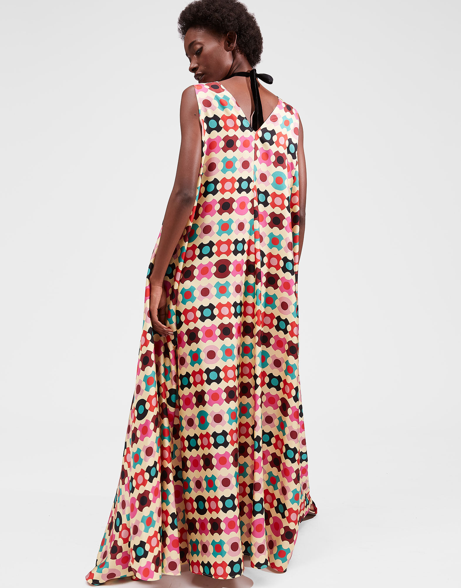 LaDoubleJ Tent Dress Groovy Dot Giallo DRE0242SIL001GRO0003