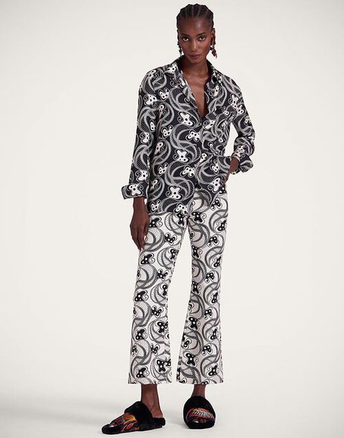 La DoubleJ The Cropped Flare Jean Aperol Black & White TRO0158COT063APE01WH06