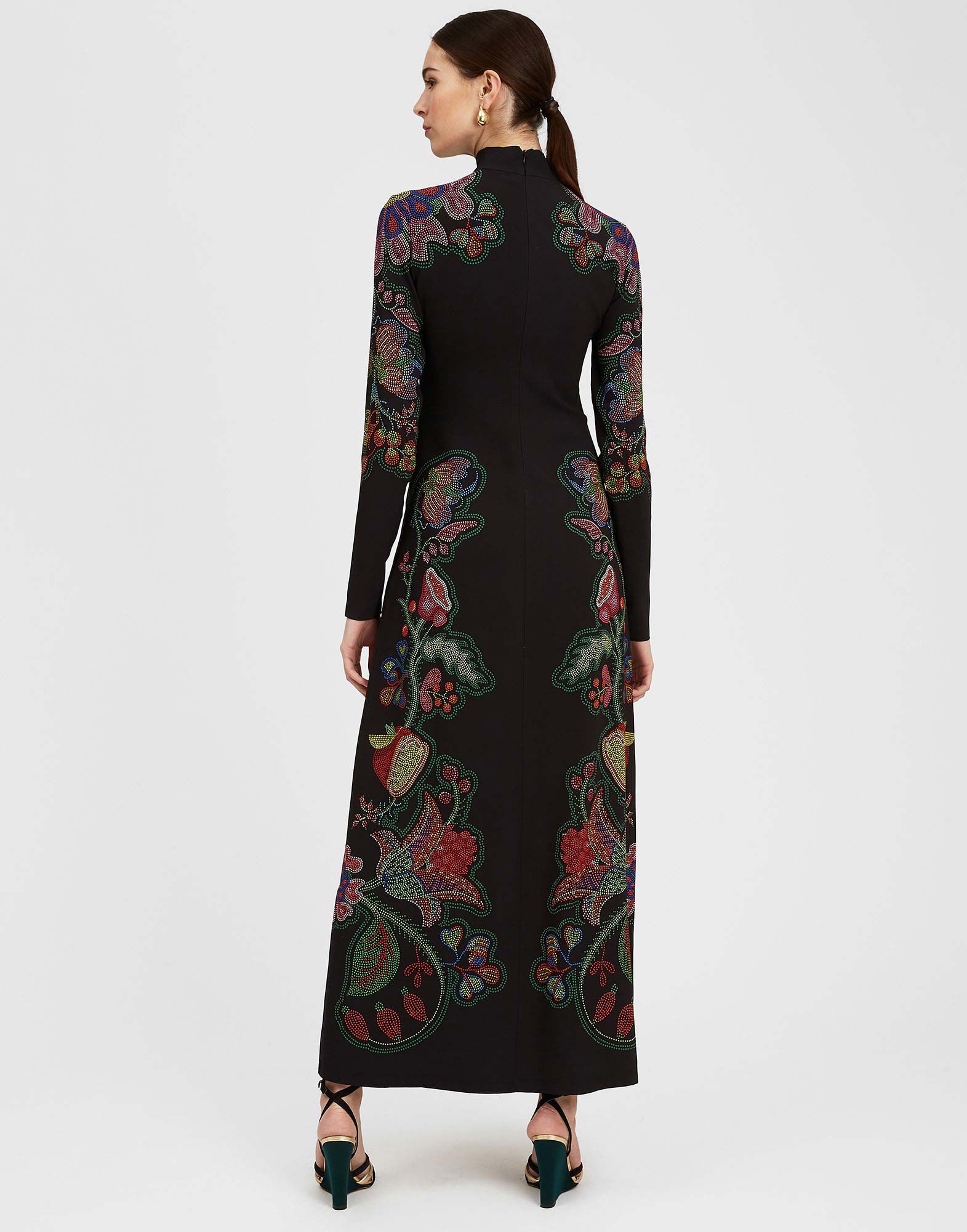 La DoubleJ Halle Dress Grenadilla Plac&eacute;e Black DRE0444VIS011GRN01BL01