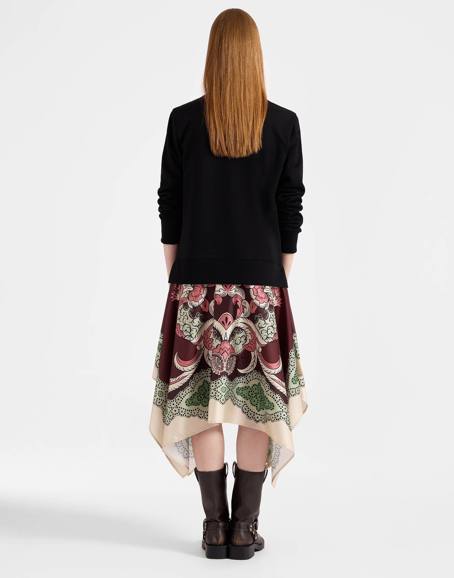 La DoubleJ Sporty Foulard Dress Portal Plac&eacute;e Brown DRE0639JER040POR02BR11