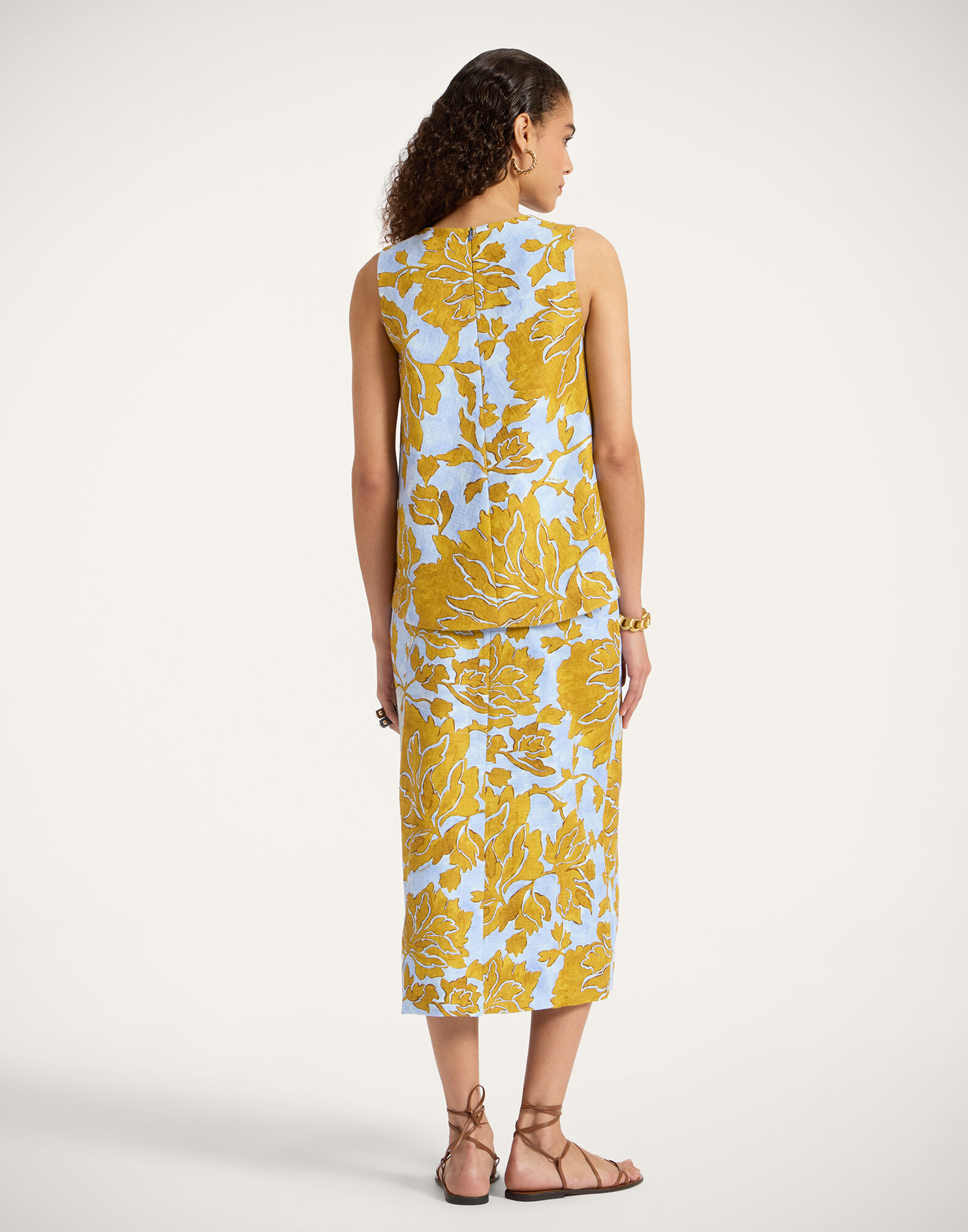 Pencil Skirt in Tangle Light Blue for Women | La DoubleJ