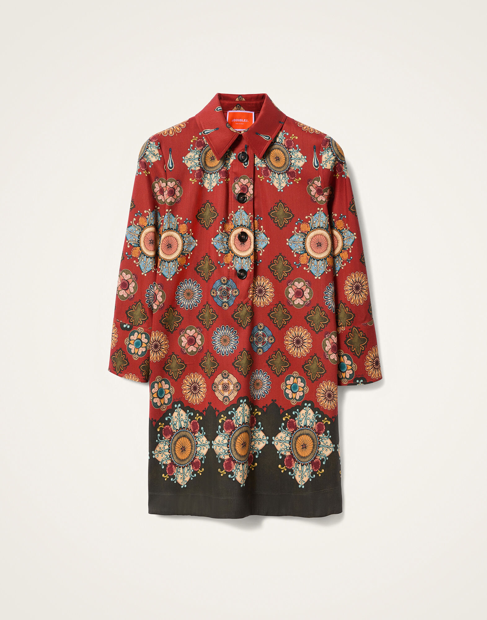 La DoubleJ Short Artemis Dress Nucleus Plac&eacute;e Rust DRE0180CAD001NUC02OR04