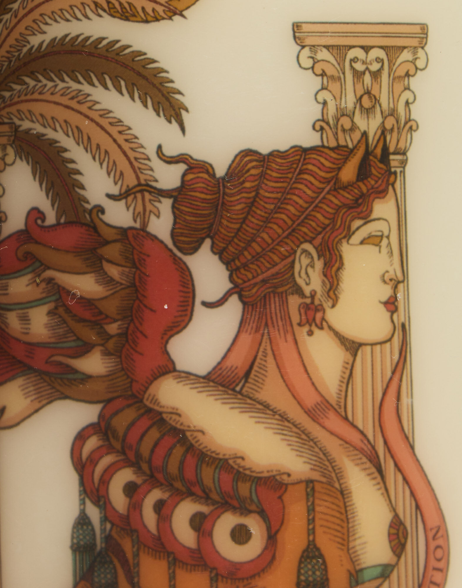 La DoubleJ Printed Pillar Candle The Sphynx Multicolor CAN0011WAX001SPX01MU01