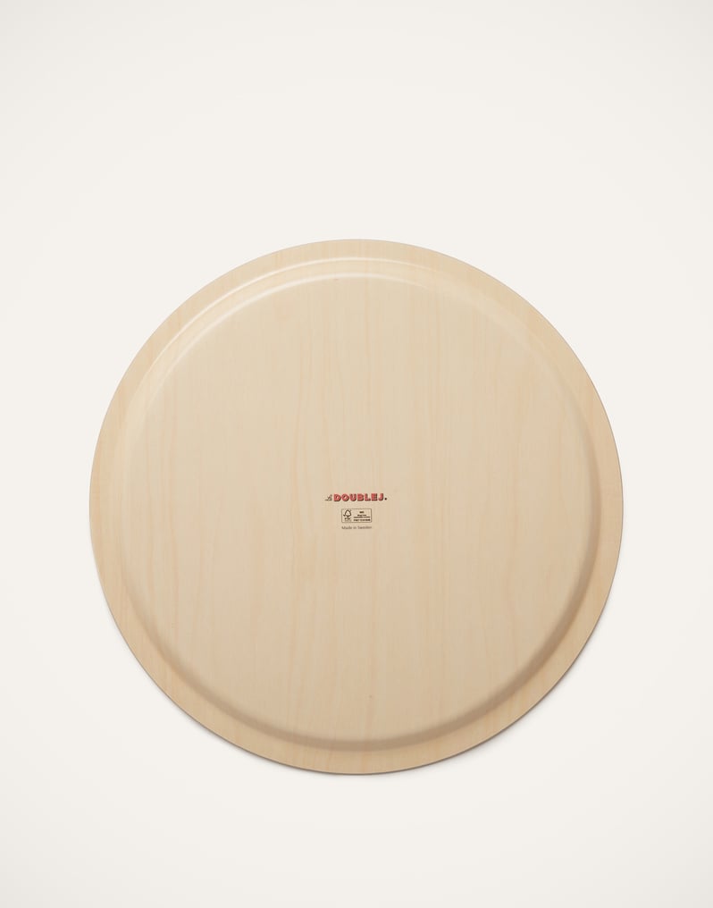 La DoubleJ Round Printed Tray La DoubleJ Round Printed Tray Turning Tulips TRA0002WOD001HLE0010