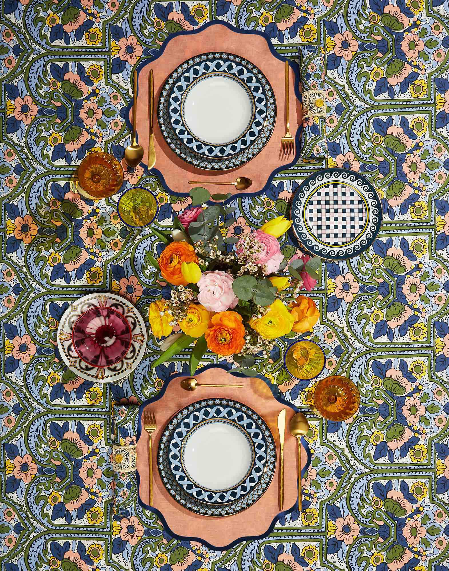 La DoubleJ Medium Tablecloth Corte Blu TBC0002LIN001CRT0004