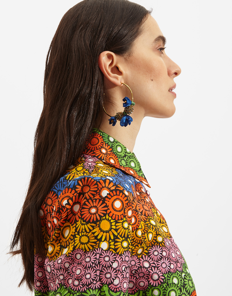 La DoubleJ Flora Hoops Earrings La DoubleJ Flora Hoops Earrings Fiore Blu EAR0027RAF001FIO0007