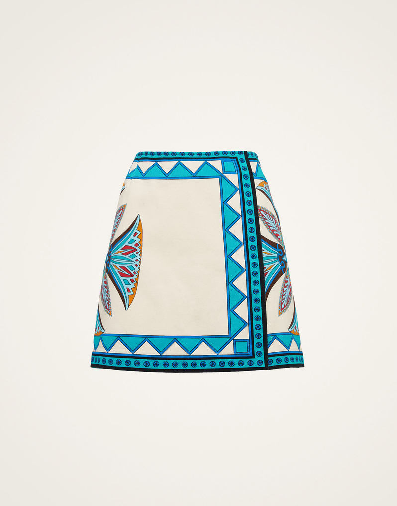 La DoubleJ Foulard Mini Skirt La DoubleJ Foulard Mini Skirt Lotus Placée Ivory SKI0092COT046LOT01WH04