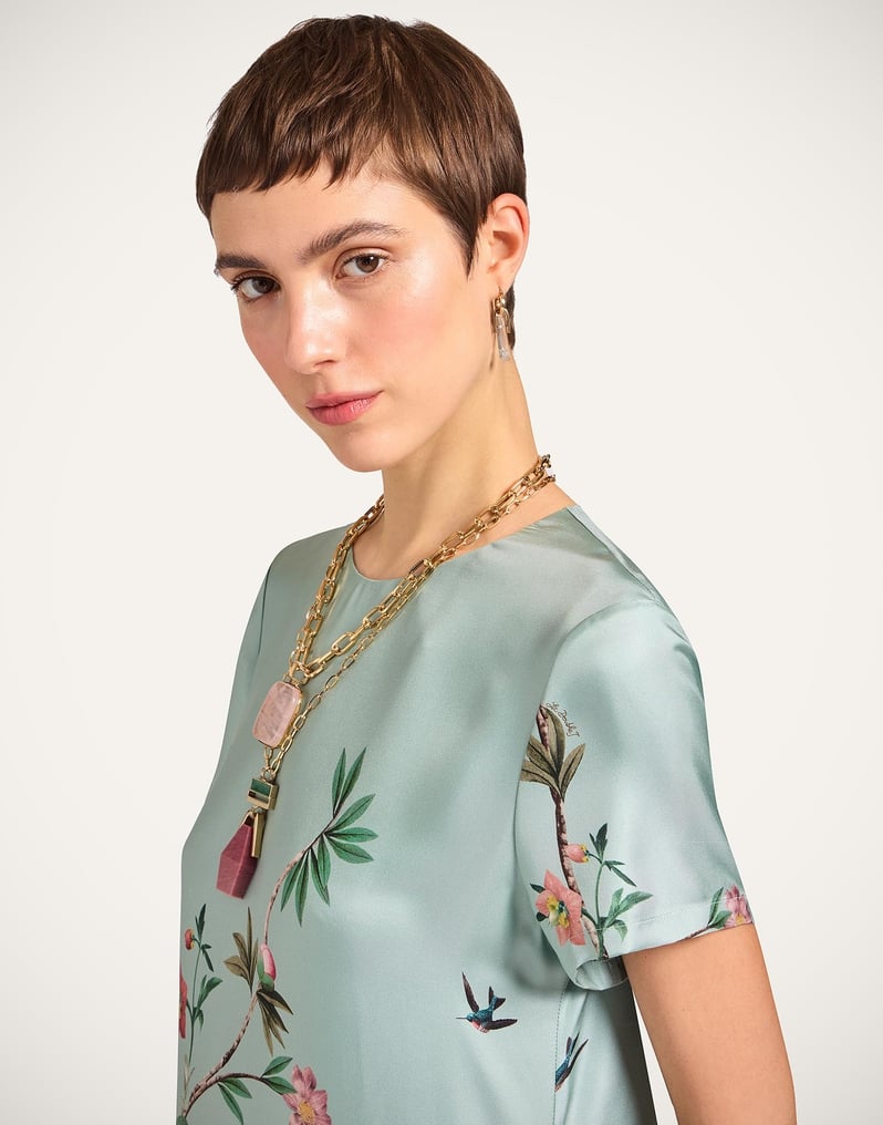 La DoubleJ Swing Dress La DoubleJ Swing Dress Zooflora Placée Light Blue DRE0316SIL001ZOF04BU01