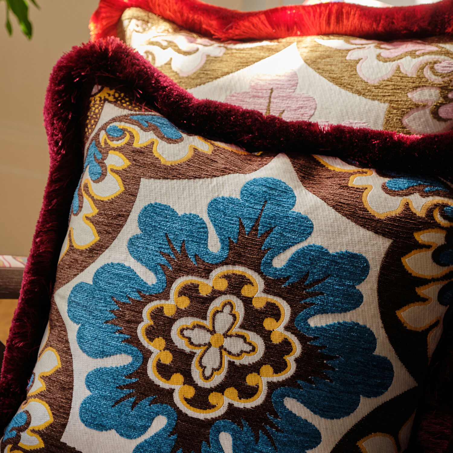  La Doublej Cushions & Poufs Gend - Cushion Palazzo Blue Petrol One Size 59% Polyester 32% Recycled Polyester 9% Acrilic 