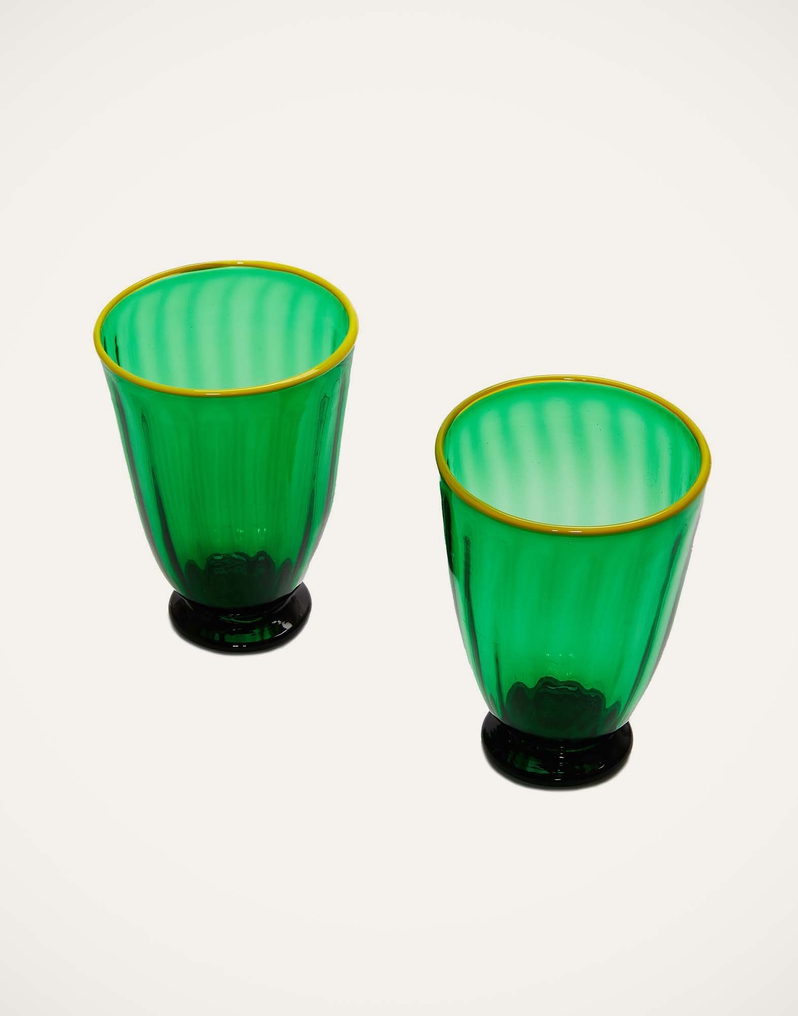 La DoubleJ Rainbow Glass Set of 2 La DoubleJ Rainbow Glass Set of 2 Green GLA0014MUR001GRE0001