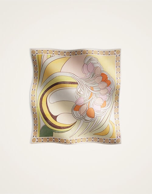 La DoubleJ Foulard 140 Tulip Plac&eacute;e Pale Pink SCA0060MOS001TUL07PI02