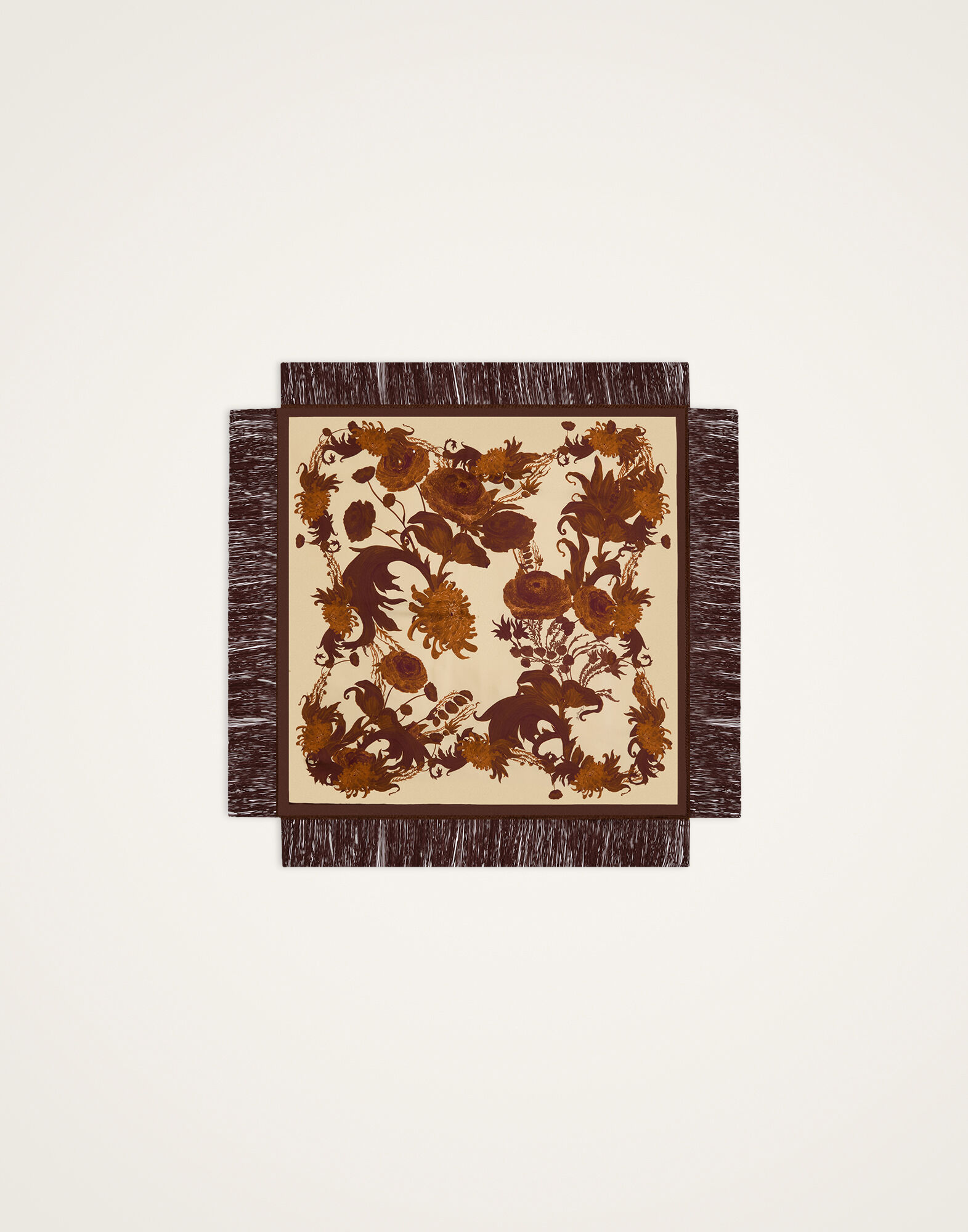 La DoubleJ Reversible Fringe Foulard 90 Coven Plac&eacute;e Buttercream SCA0073SIL006COV05WH09