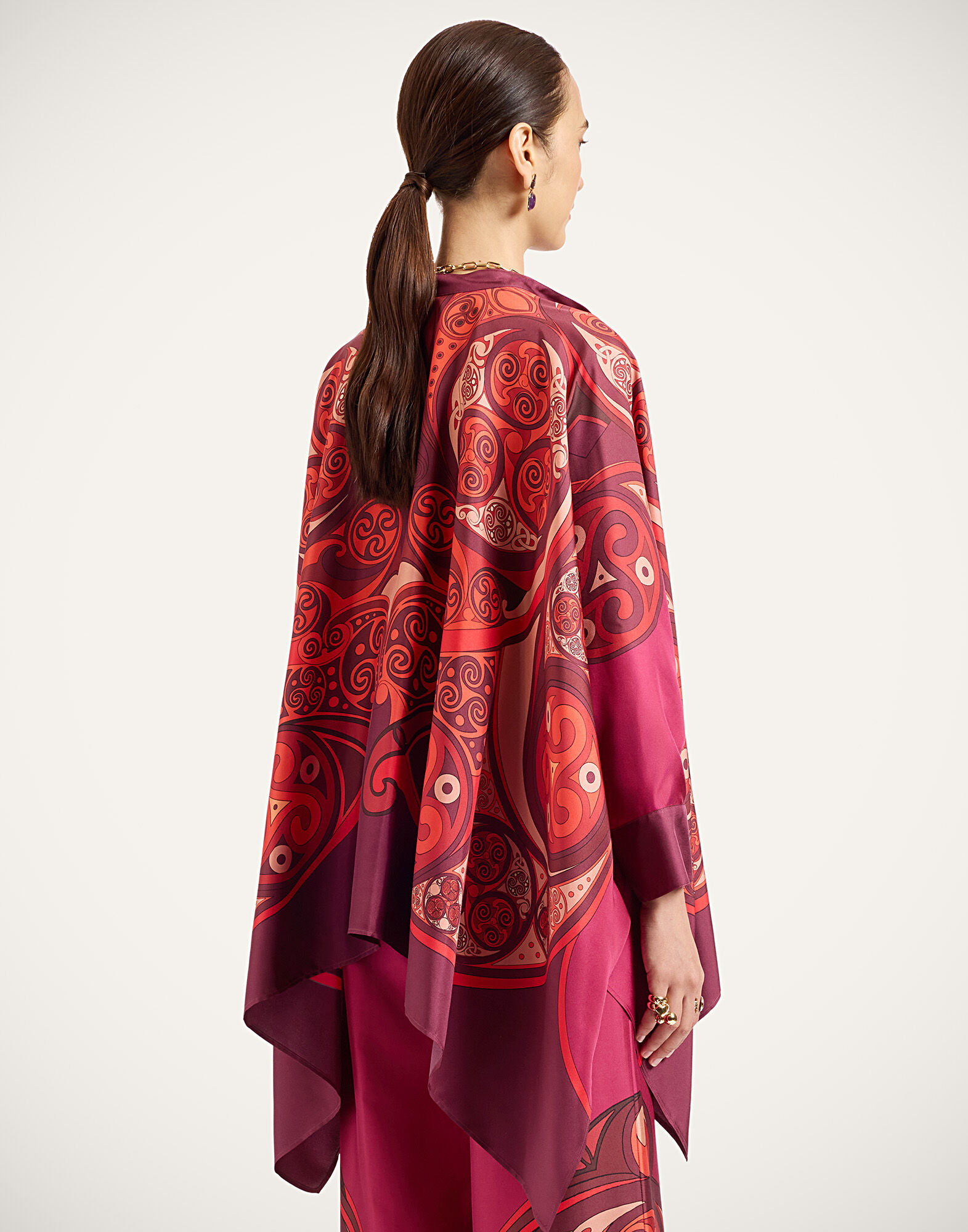 La DoubleJ Foulard Shirt Alchemy Plac&eacute;e Dark Red SHI0059SIL001ALC03RE40