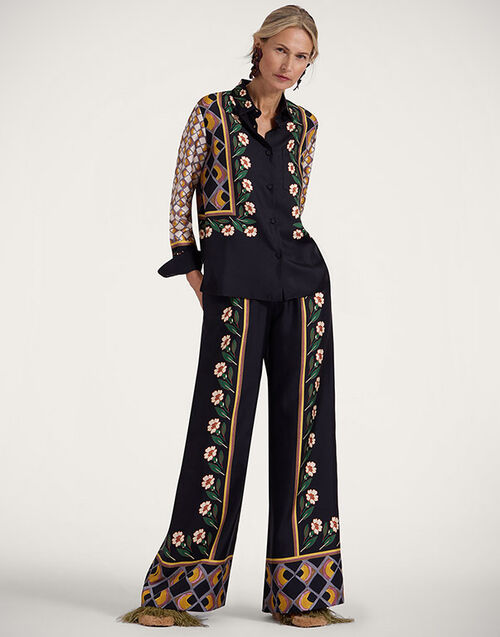 La DoubleJ Palazzo Pants Dazed Placée Black TRO0026SIL001DAZ01BL01