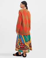 La DoubleJ Argyle Cardigan La DoubleJ Argyle Cardigan Camel & Orange PUL0158KNI064VA123OR02