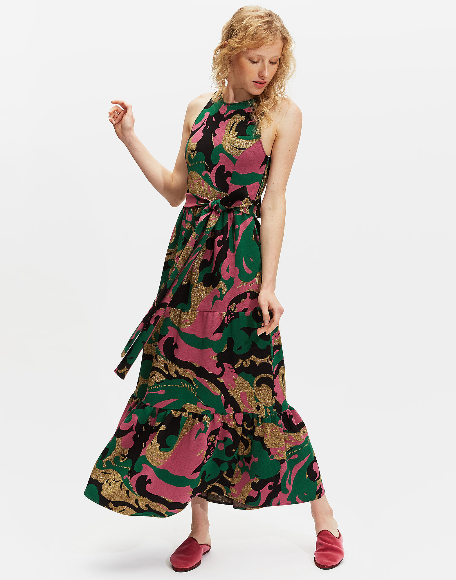 LaDoubleJ Pellicano Americano Dress Meraviglia Verde DRE0056JAC016MER0003