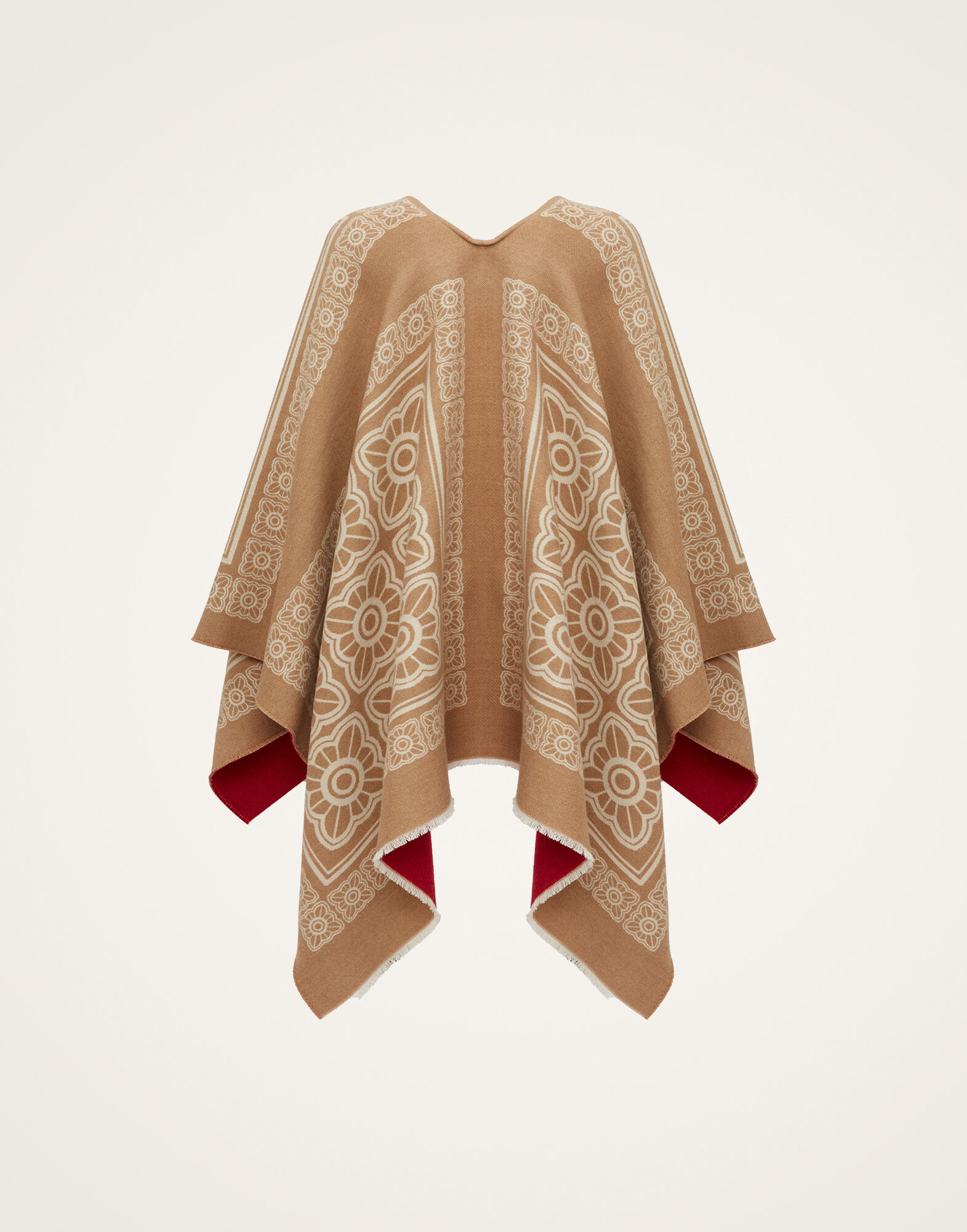 Poncho in Mix Tiles Camel for Women | La DoubleJ