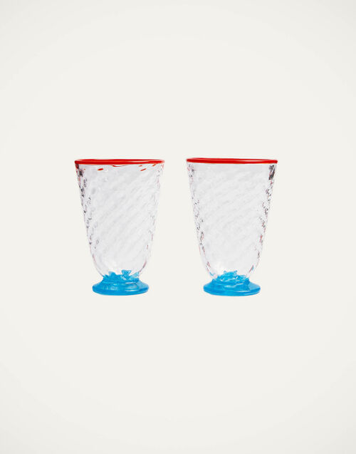 La DoubleJ Quilted Glasses Set Of 2 La DoubleJ Quilted Glasses Set Of 2 Blue GLA0025MUR001QUI01BU03