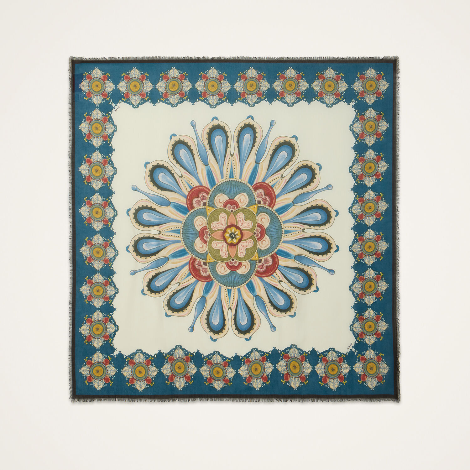 La Doublej Square Scarf In Nucleus Placée Blue