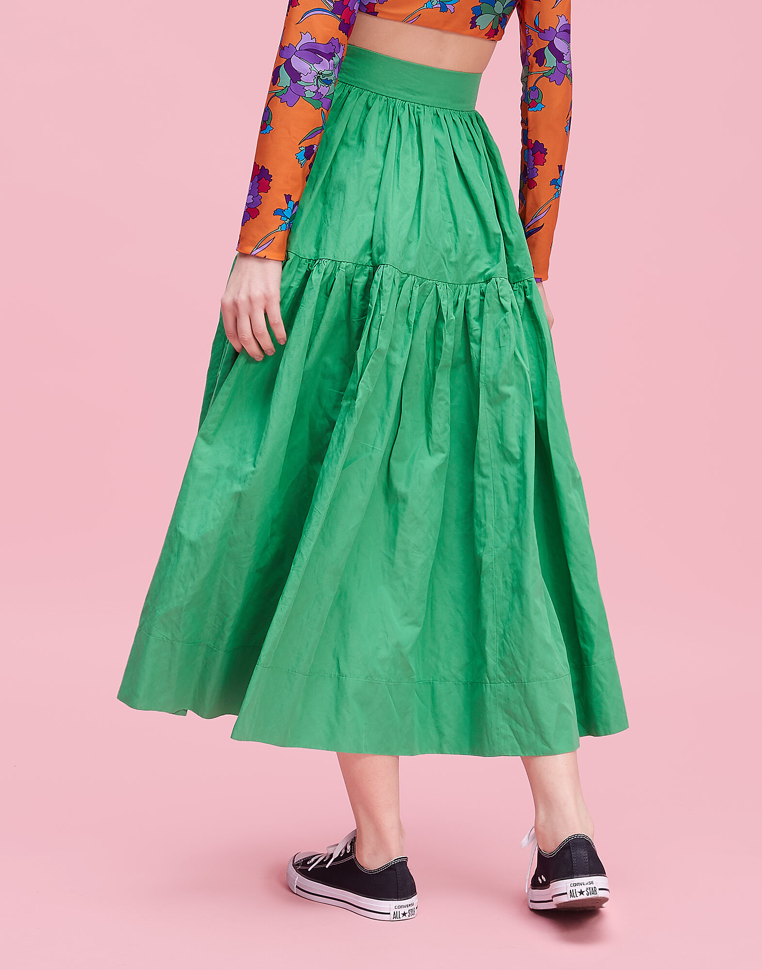 LaDoubleJ Oscar Skirt Solid Green SKI0012COT004GRE0002