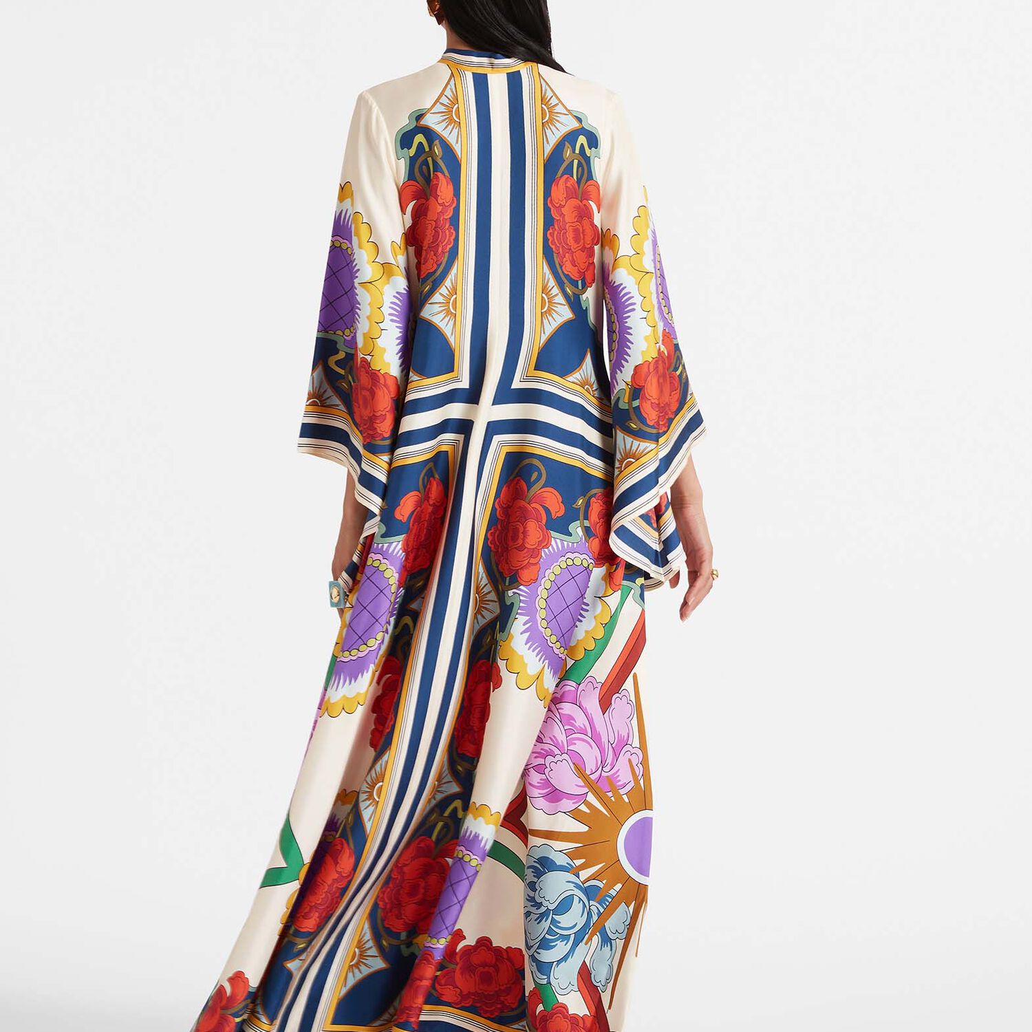La Doublej La Double J Foulard Liberty Printed Magnifico Dress In Foulard Liberty Rust