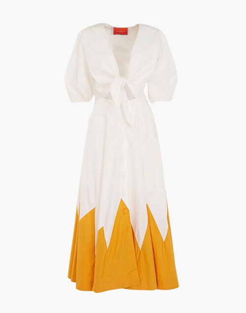 La DoubleJ Peek-A-Boo Dress Solid White Smoke DRE0318COT001AVO0004