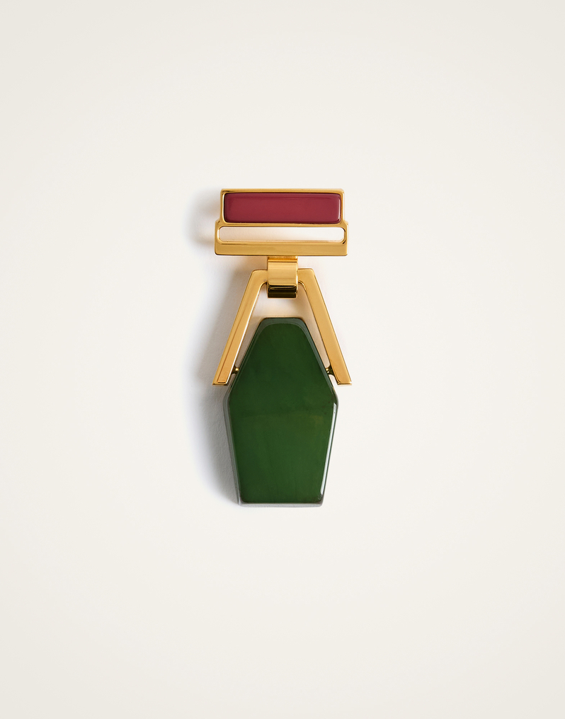 La DoubleJ Portal Brooch La DoubleJ Portal Brooch 24k Gold Plate & Green Resin BCH0002POL014SOLIDGR03