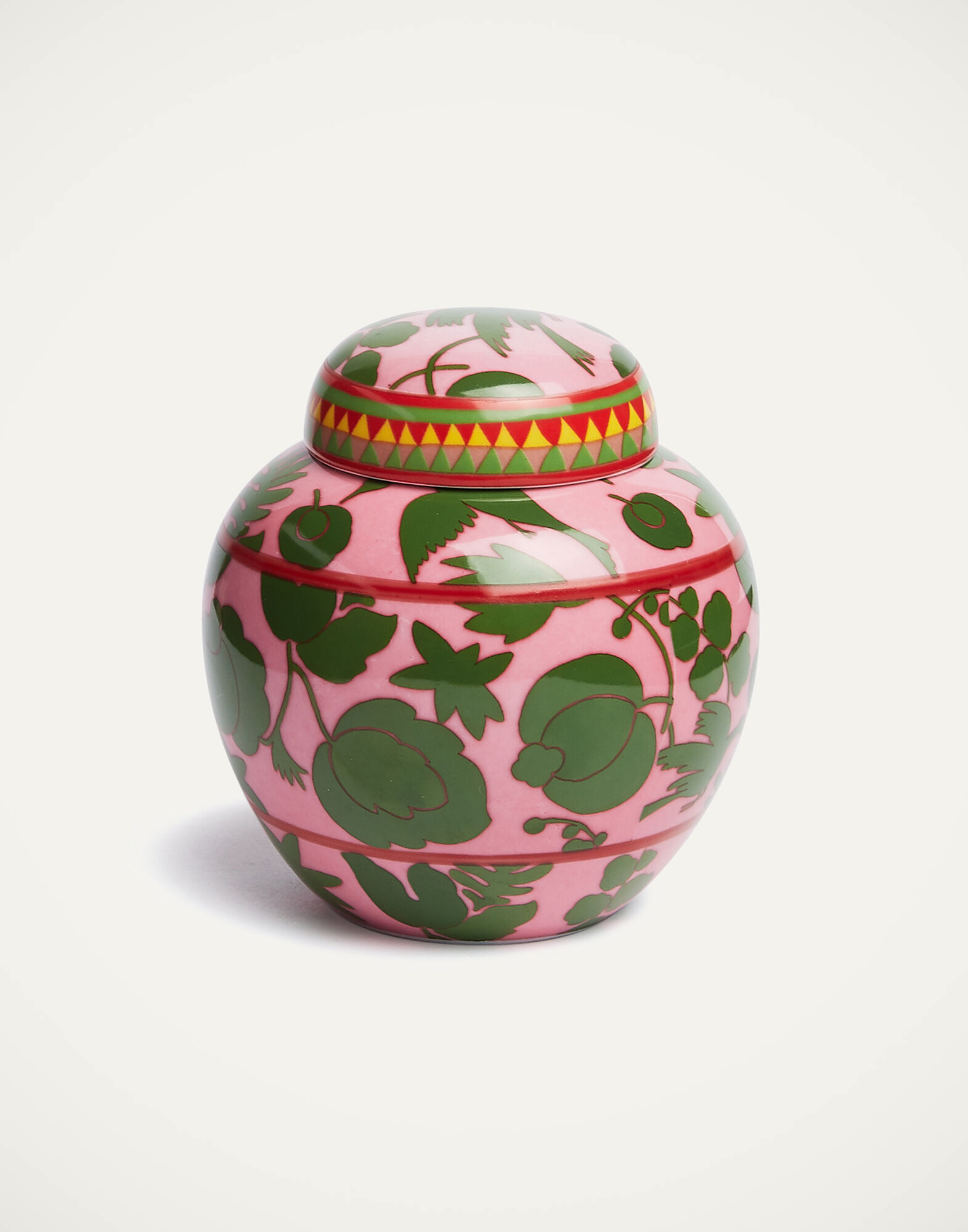 La DoubleJ Tea Jar Wildbird Rosa/Verde VAS0005CER001CER0016