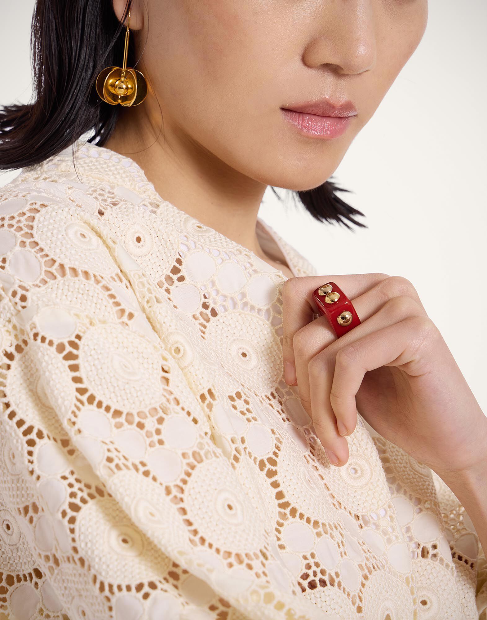 La DoubleJ Nefertiti Ring Solid Burgundy RIN0004POL005SOLIDRE02