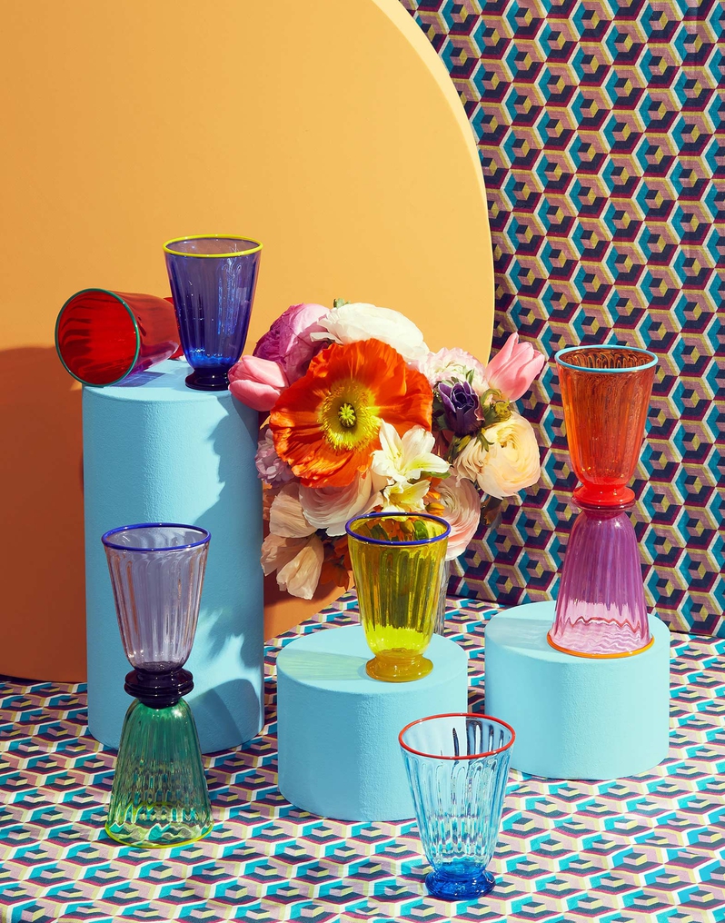 La DoubleJ Rainbow Glass Set of 8 La DoubleJ Rainbow Glass Set of 8 Rainbow GLA0003MUR001ASS0001