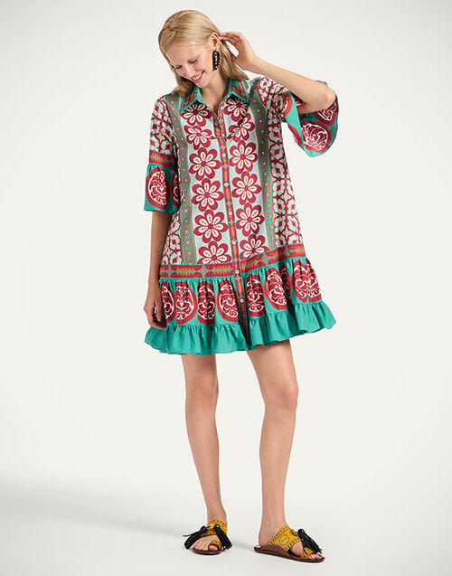 La DoubleJ Choux Dress Pagoda Placée Rust DRE0205COT015PAG01OR04