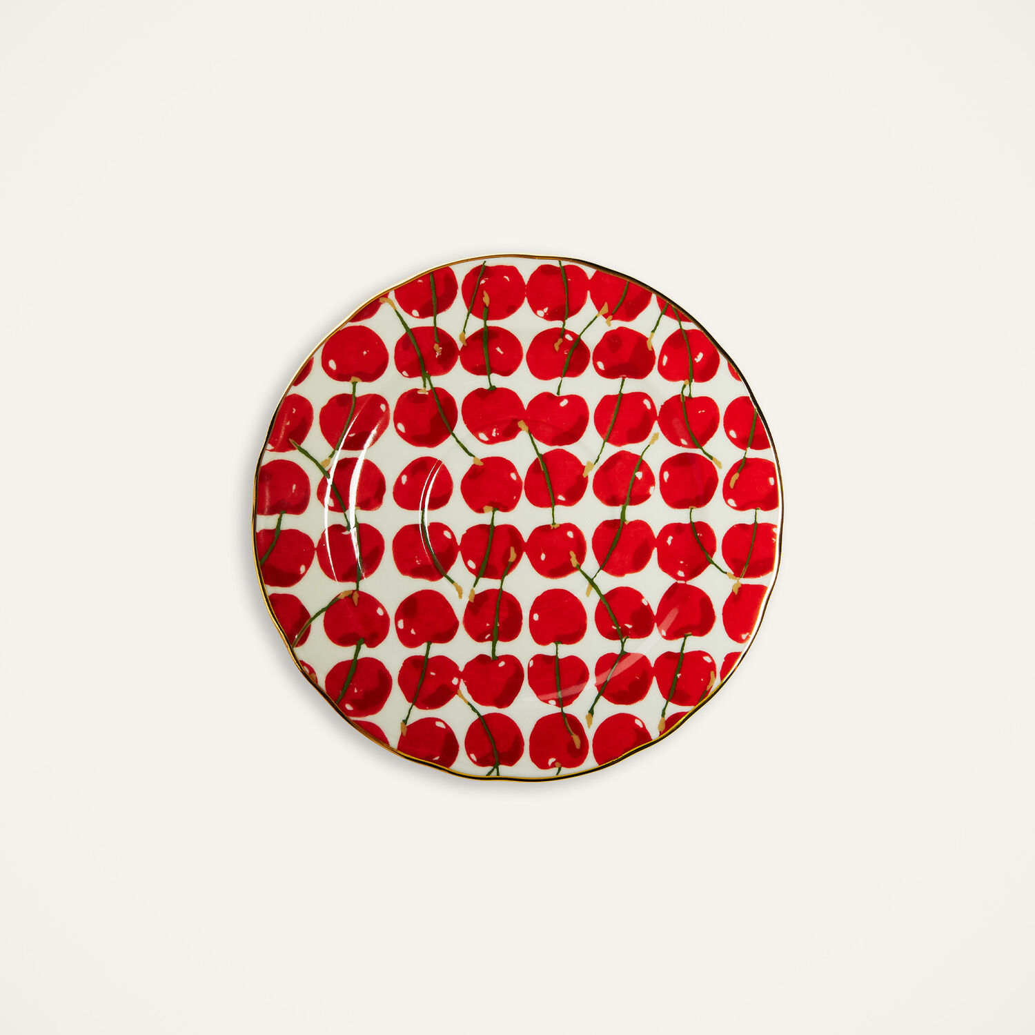 La Doublej Big Mama Cup And Saucer In Cherries Avorio