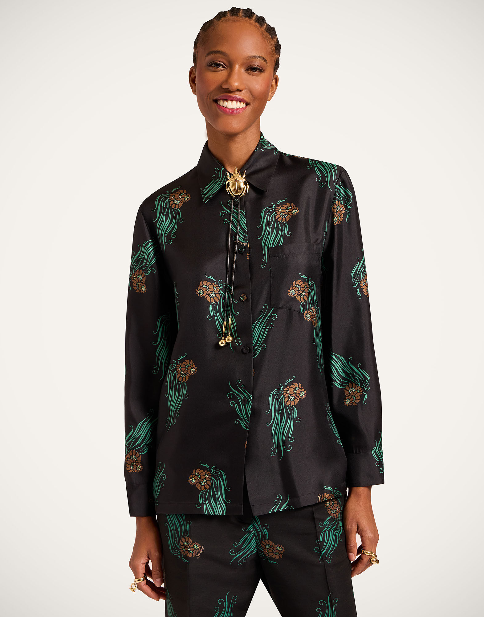 La DoubleJ Boy Shirt Lemuria Black SHI0001SIL001LEM01BL01