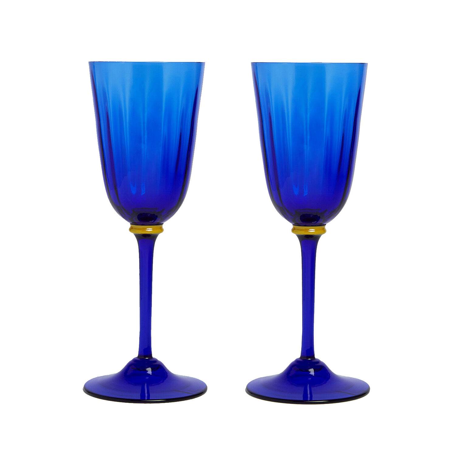 Shop La Doublej Wine Glasses Set Of 2 In Blue