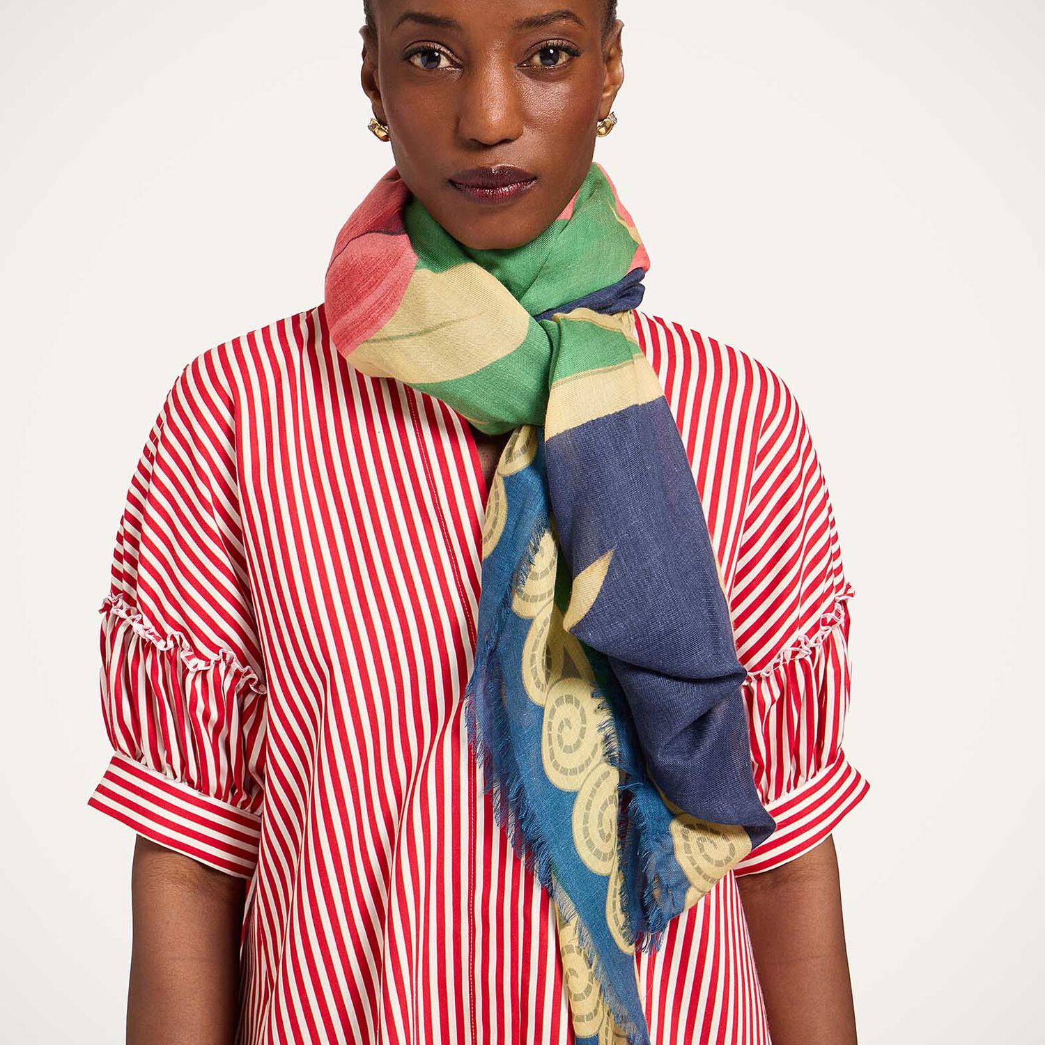  La Doublej Foulards & Scarves Women - Foulard 140 Queen Peony Placée Blue One Size 85% Modal 15% Silk 