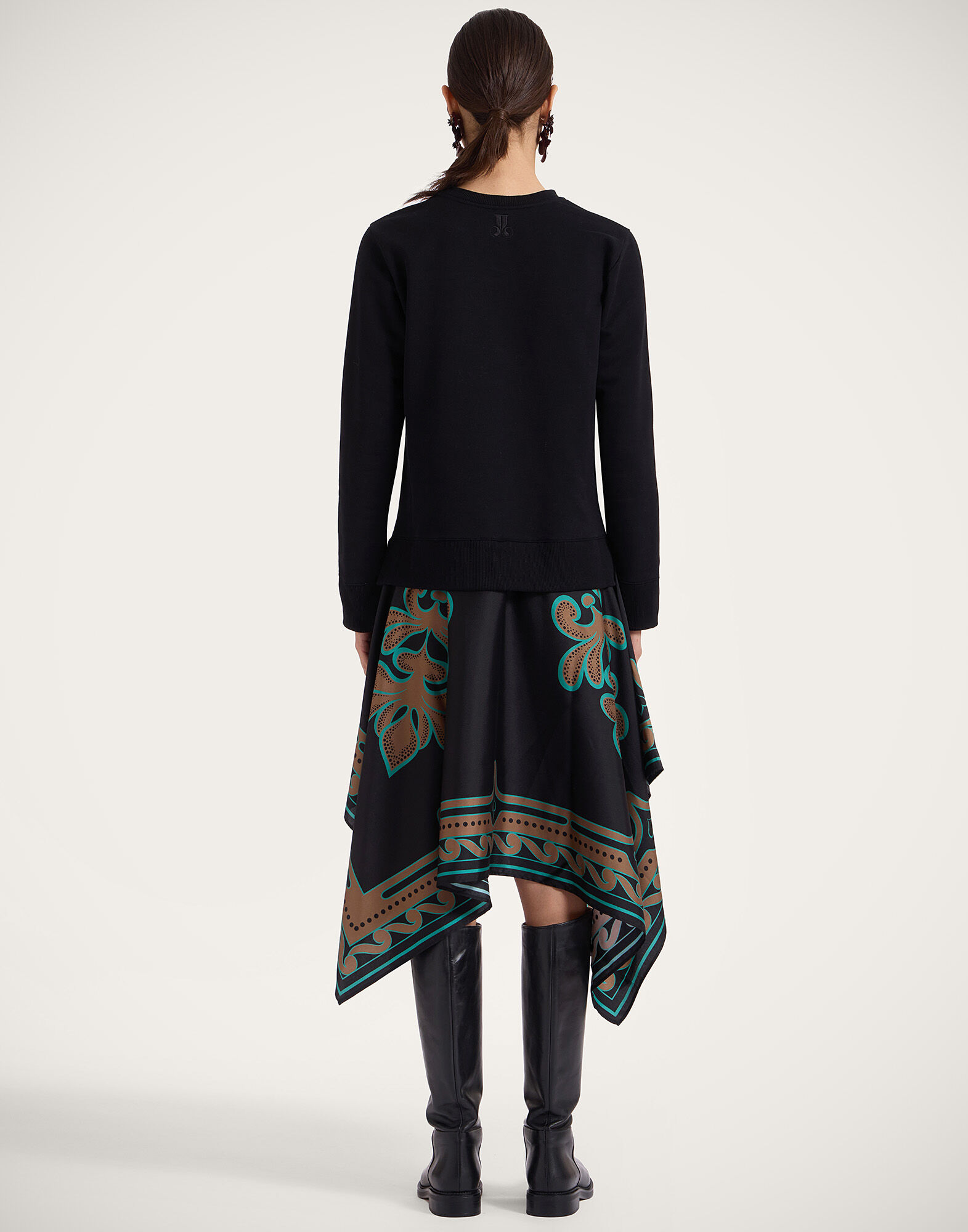 La DoubleJ Sporty Foulard Dress Herald Plac&eacute;e Black DRE0639JER040ALD02BL01