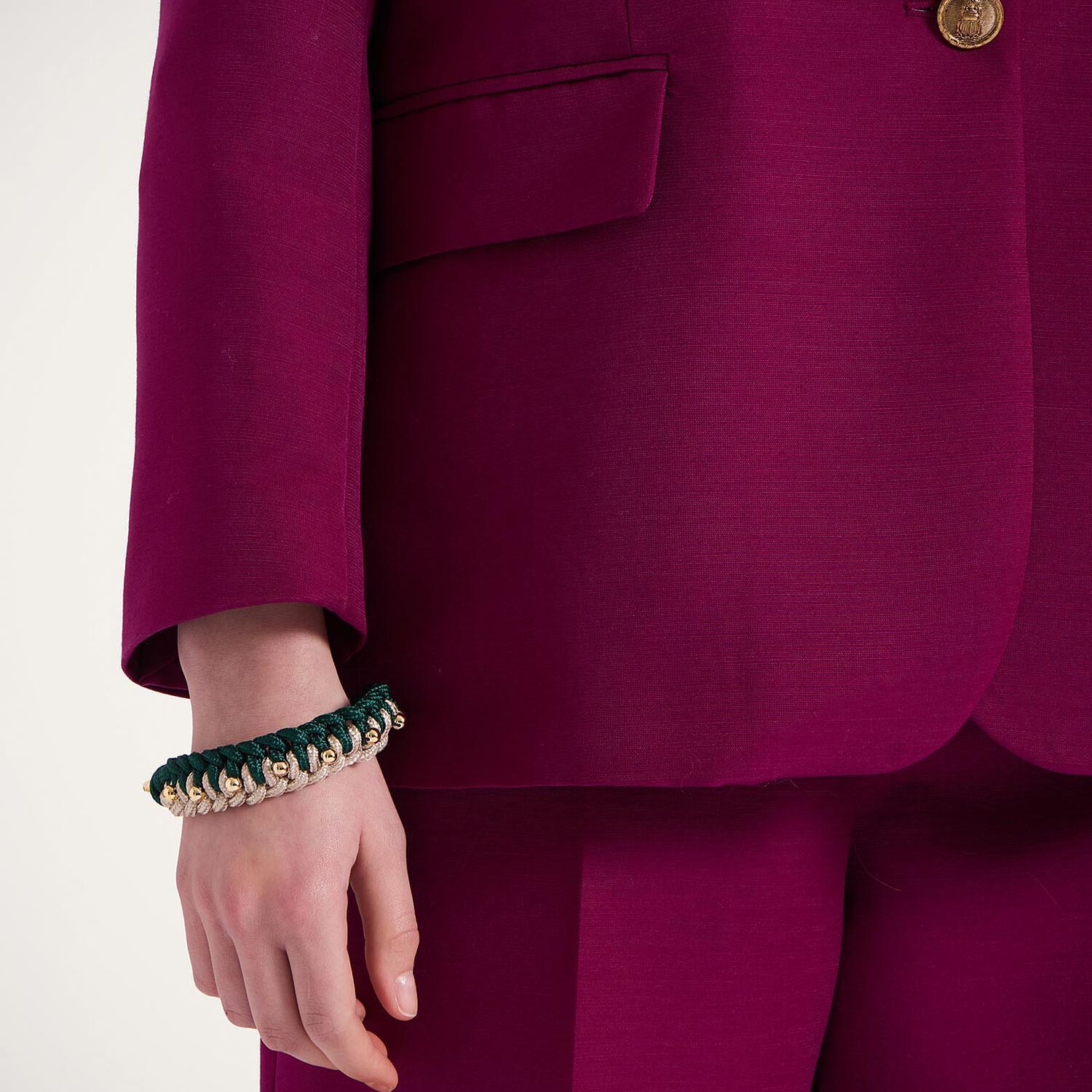 La Doublej Better Together Bracelet In Bicolor Emerald & Ivory