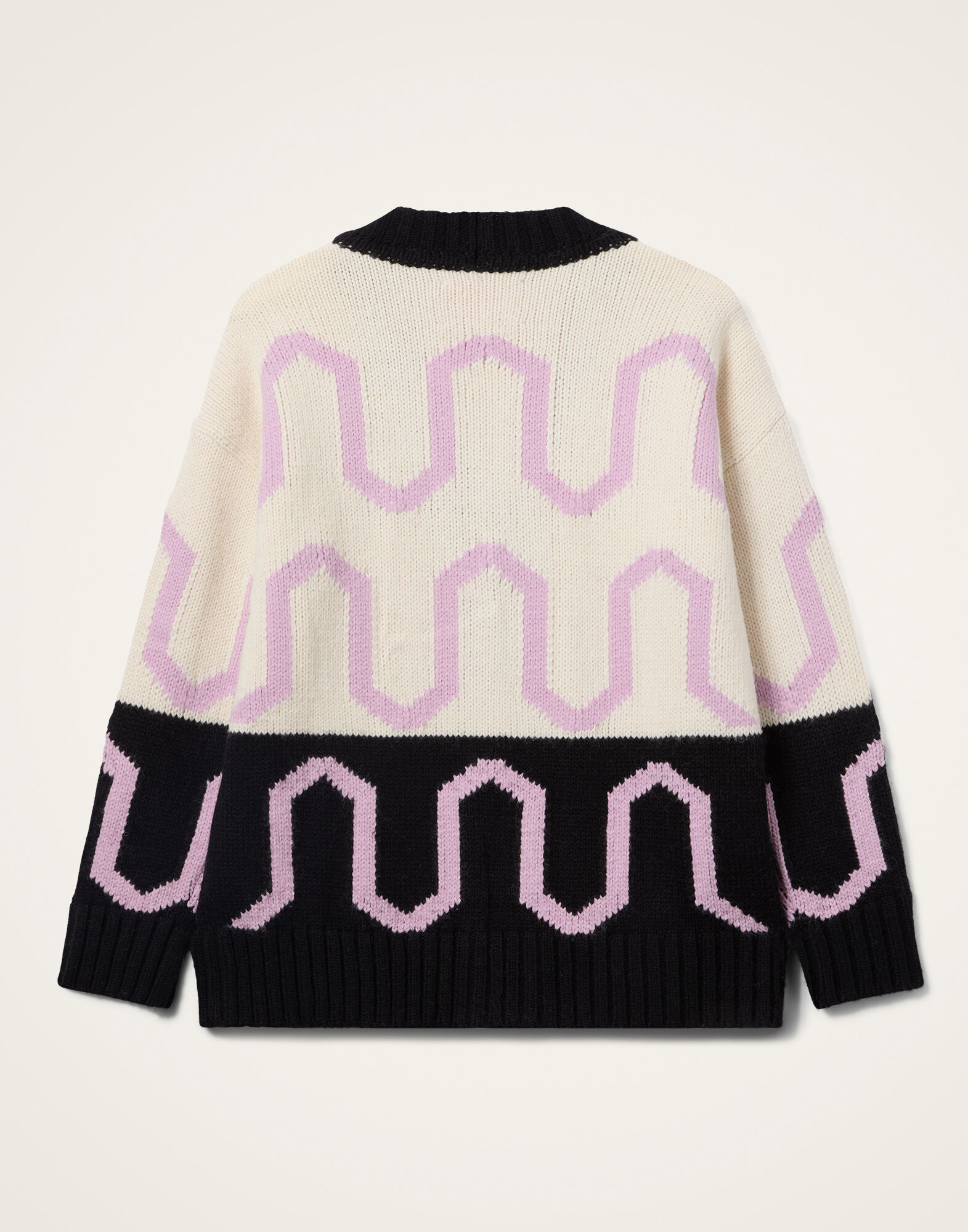 La DoubleJ Comber Cardigan Multicolor Ivory & Black PUL0344KNI134VA452BL01