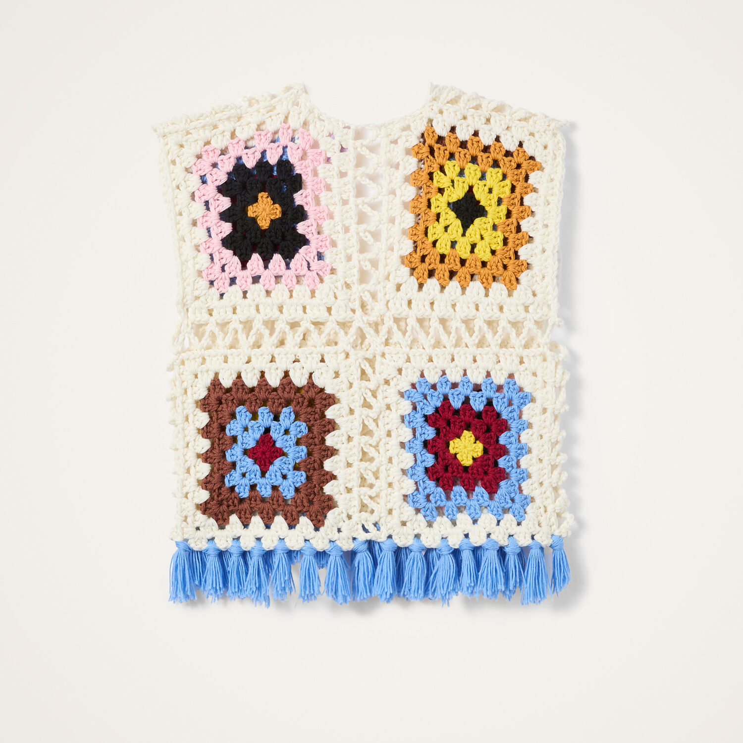 La Doublej Sole Star Crochet Top In Multi