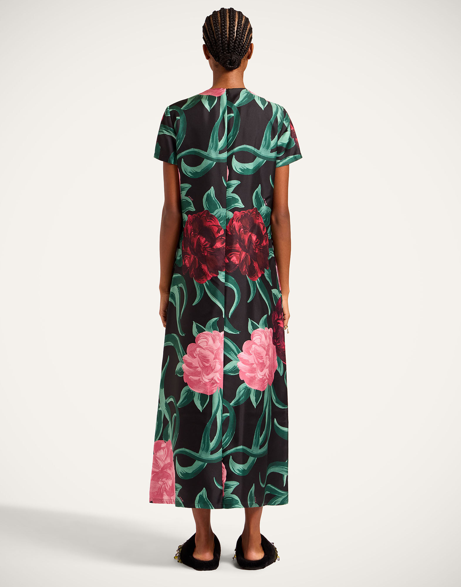 La DoubleJ Swing Dress Peony Black DRE0001SIL001PEO05BL01