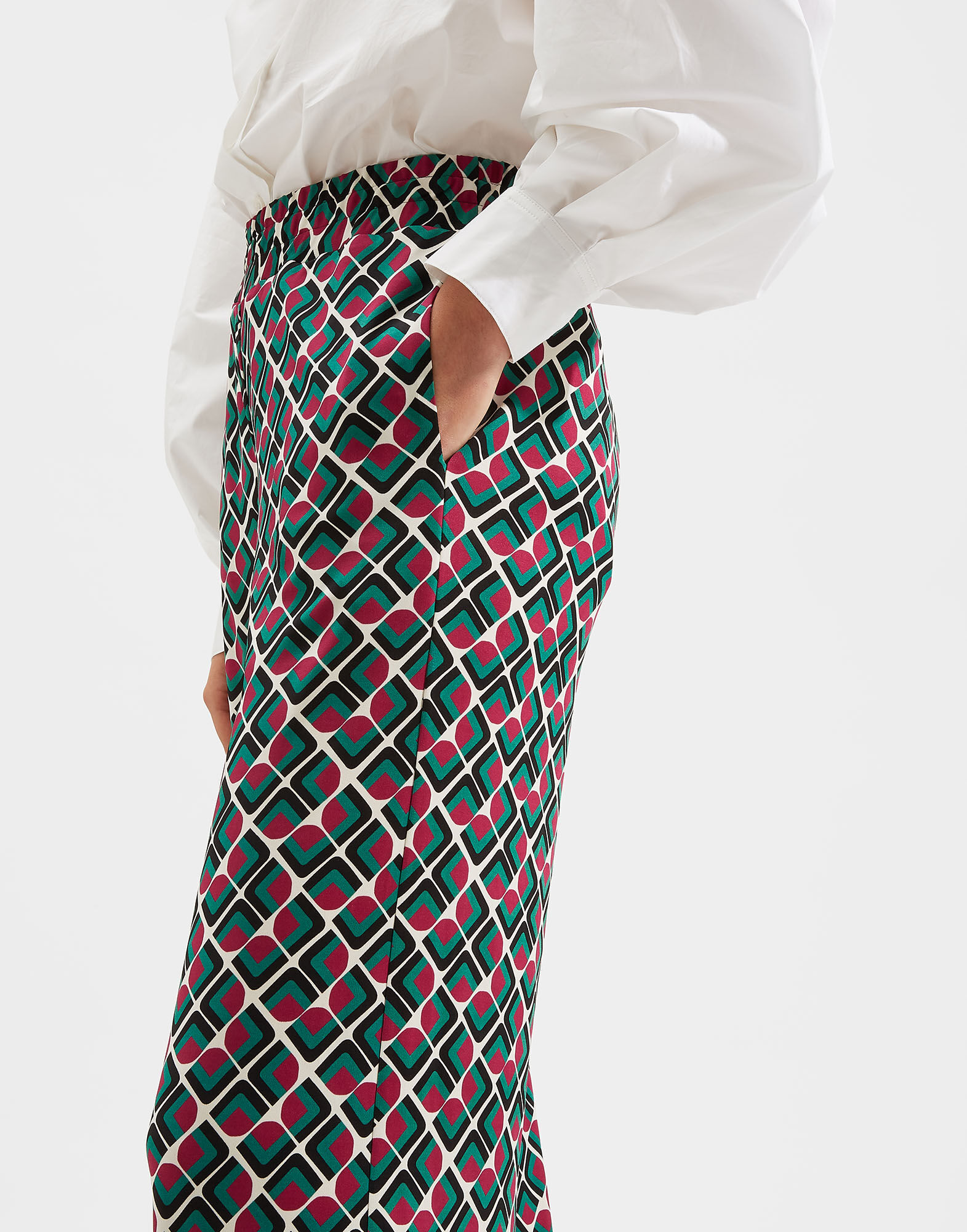 LaDoubleJ Palazzo Pants Domino Verde TRO0003JER003DOM0005
