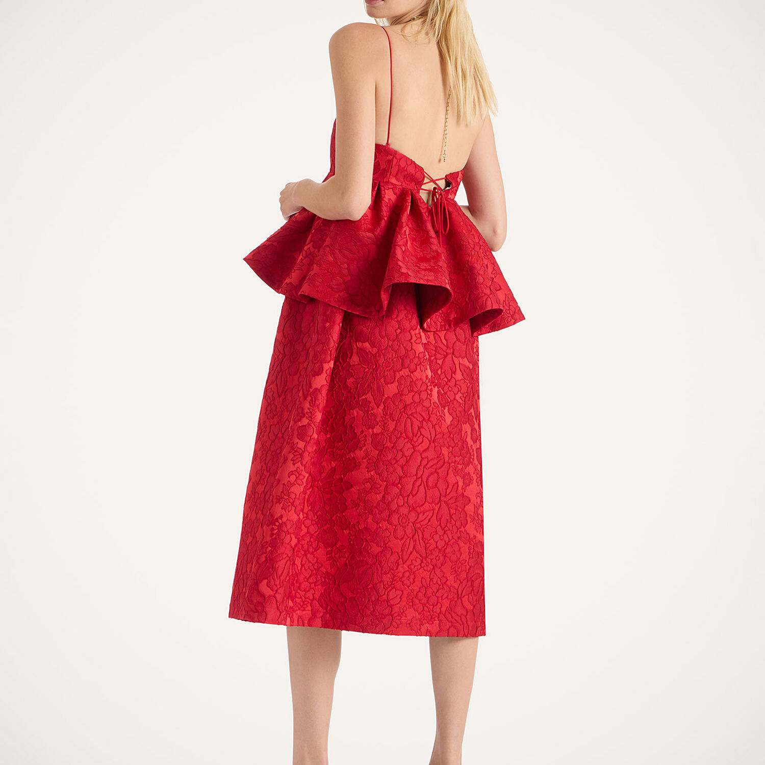 La Doublej Satine Dress In Red