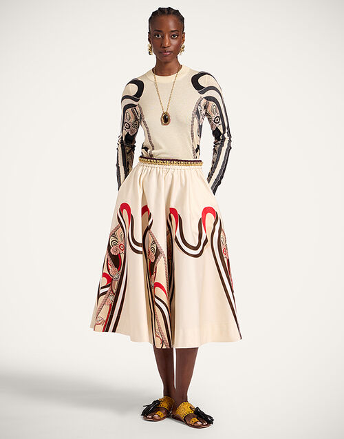 La DoubleJ Ballerina Skirt Ambrosia Plac&eacute;e Red SKI0199COT094AMB03RE01