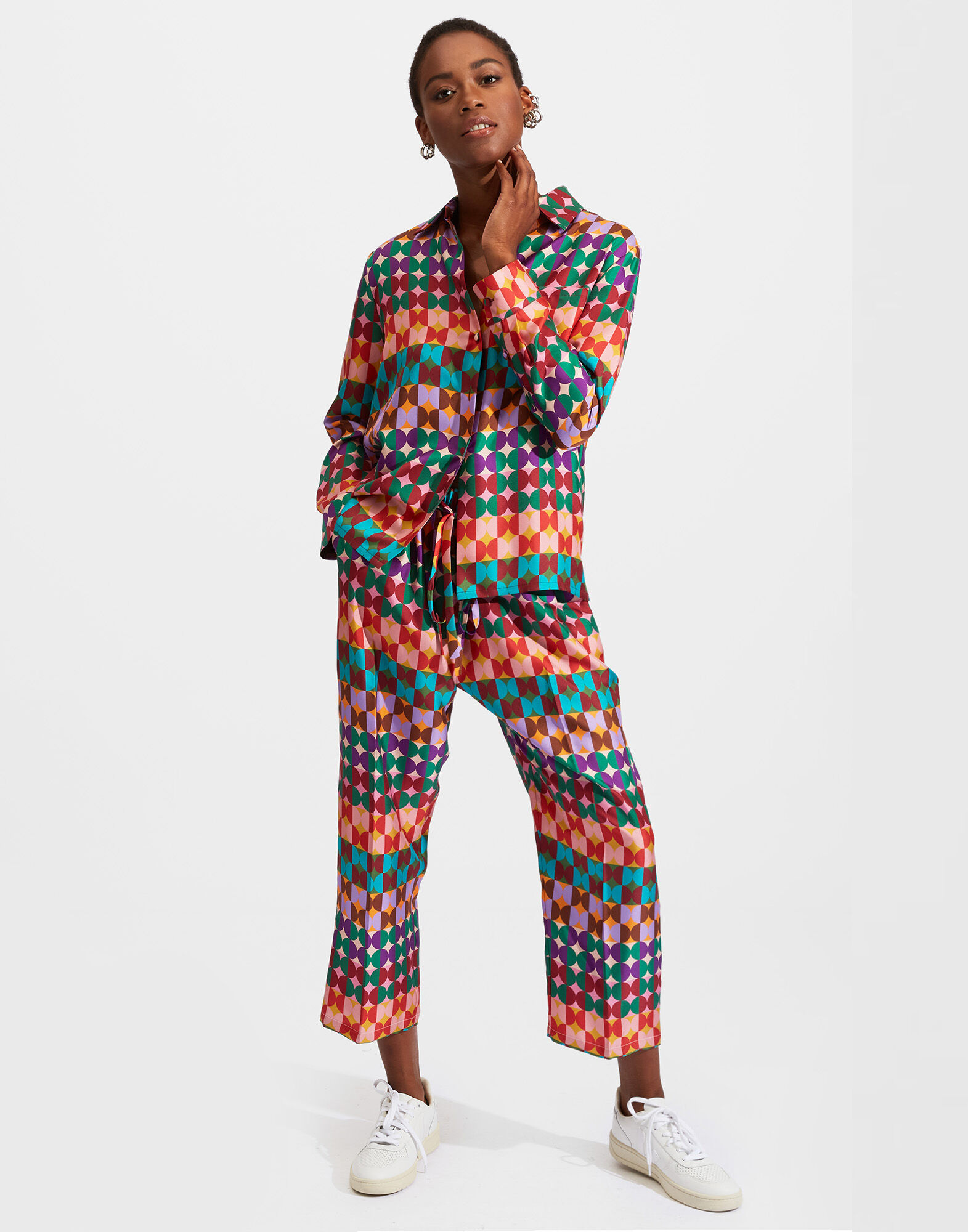 La DoubleJ Drawstrings Pants Mezzaluna Rainbow TRO0053SIL001MEZ0005