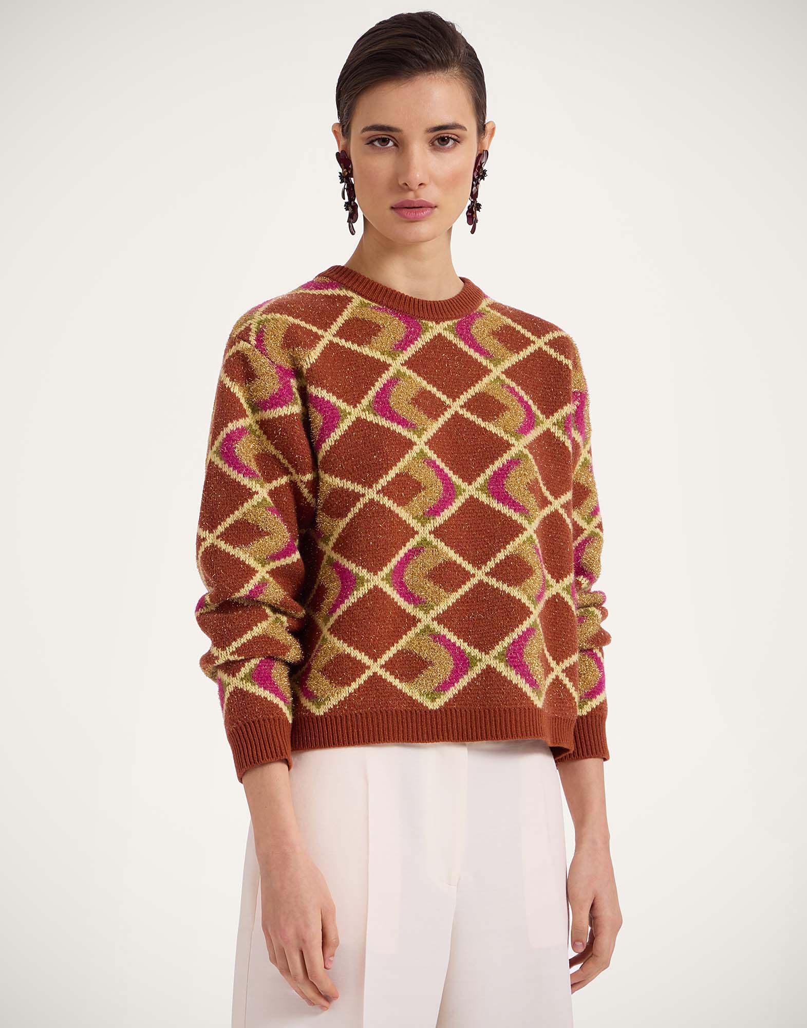 La DoubleJ Half-Light Crewneck Half-Light Brown PUL0240KNI132VA306BR02