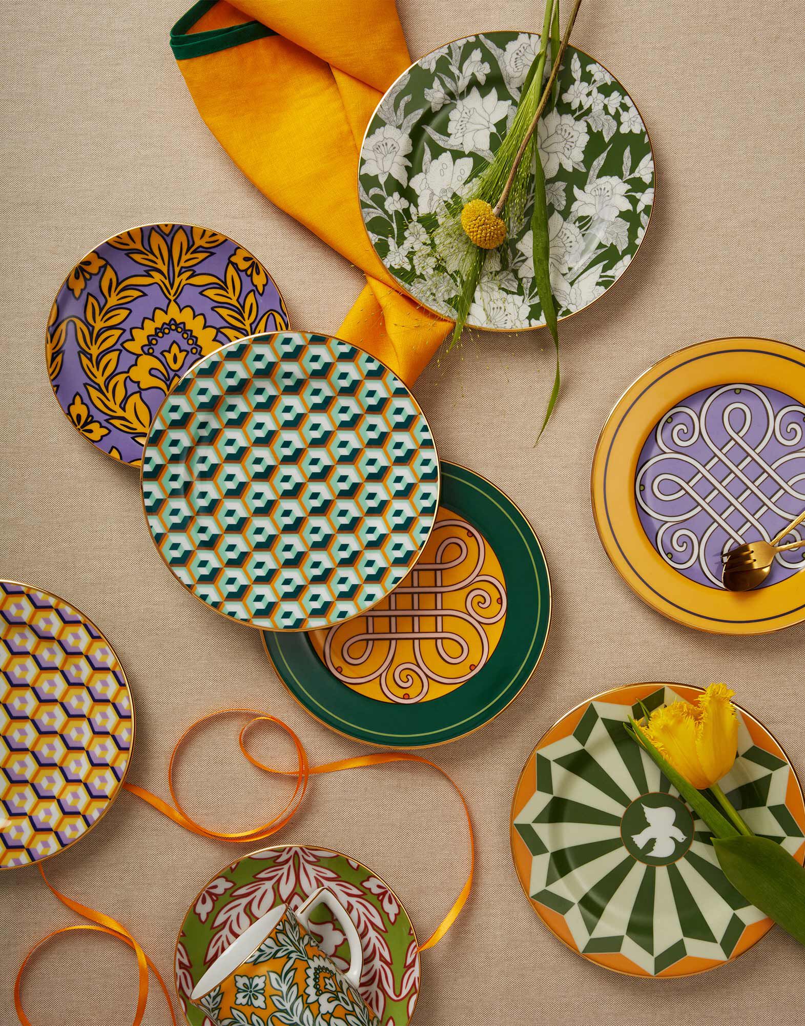 La DoubleJ Dessert Plate Set of 2 Cubi Verde DIS0048CER001CUB0007