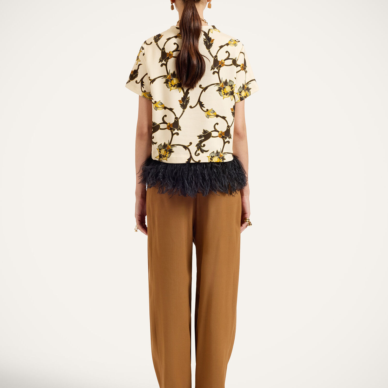 La Doublej Pleated Pants In Solid Tobacco