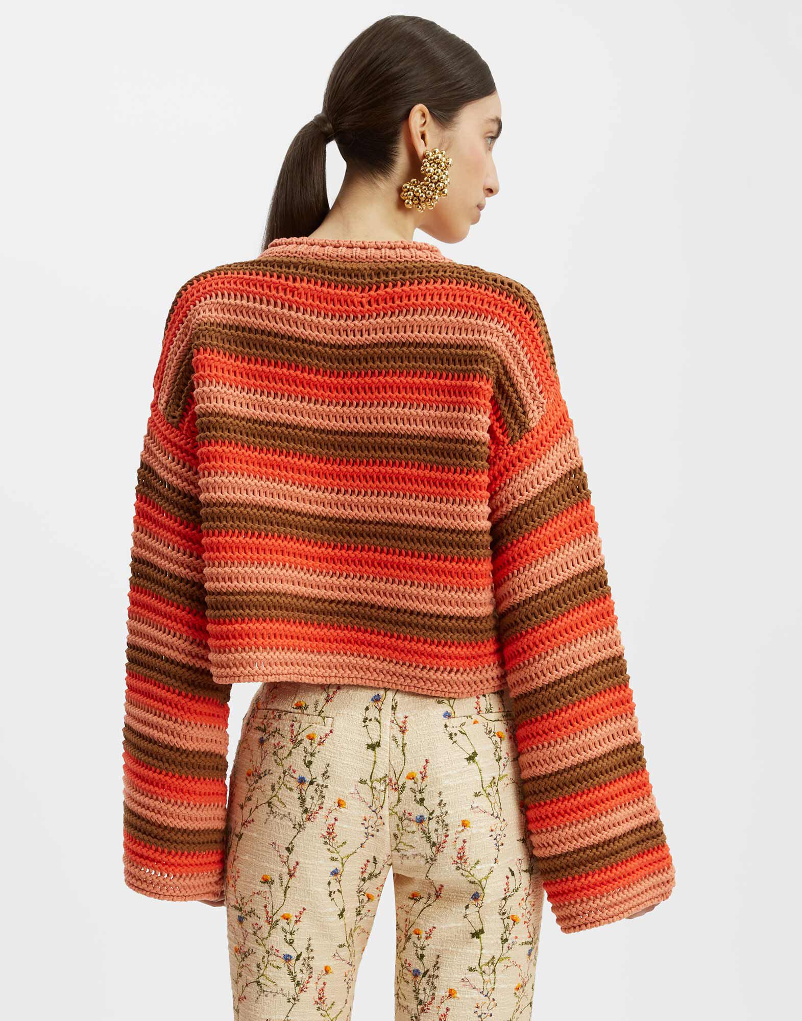 Crop Sweater in Multicolor Red for Women | La DoubleJ