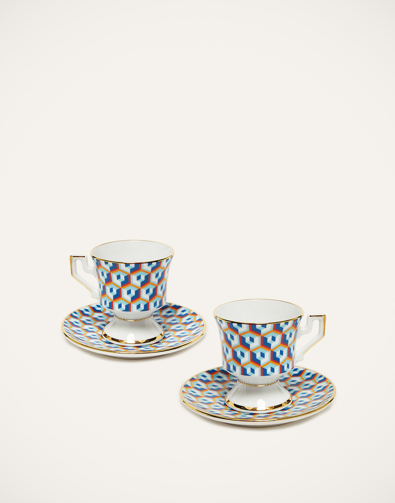 La DoubleJ Espresso Cup & Saucer Set of 2 La DoubleJ Espresso Cup & Saucer Set of 2 Cubi Blu DIS0007CER001CUB0004